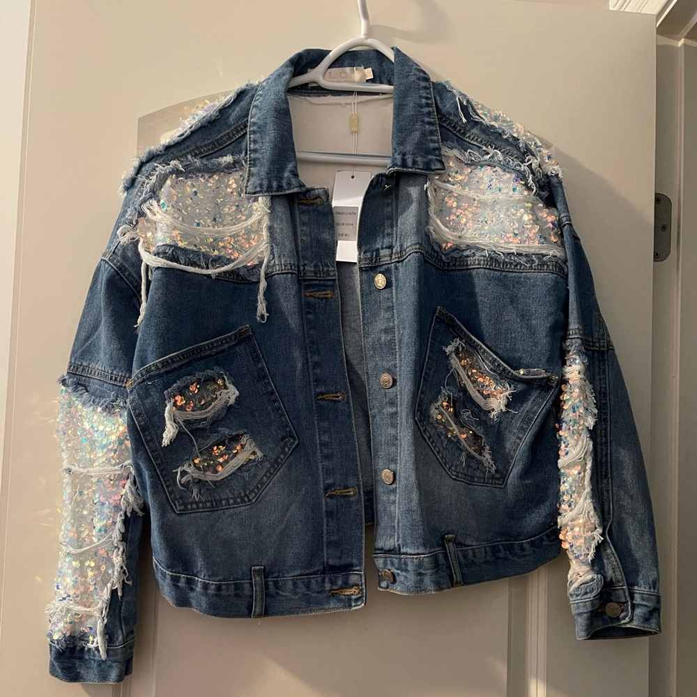 Sequin Denim Jacket
